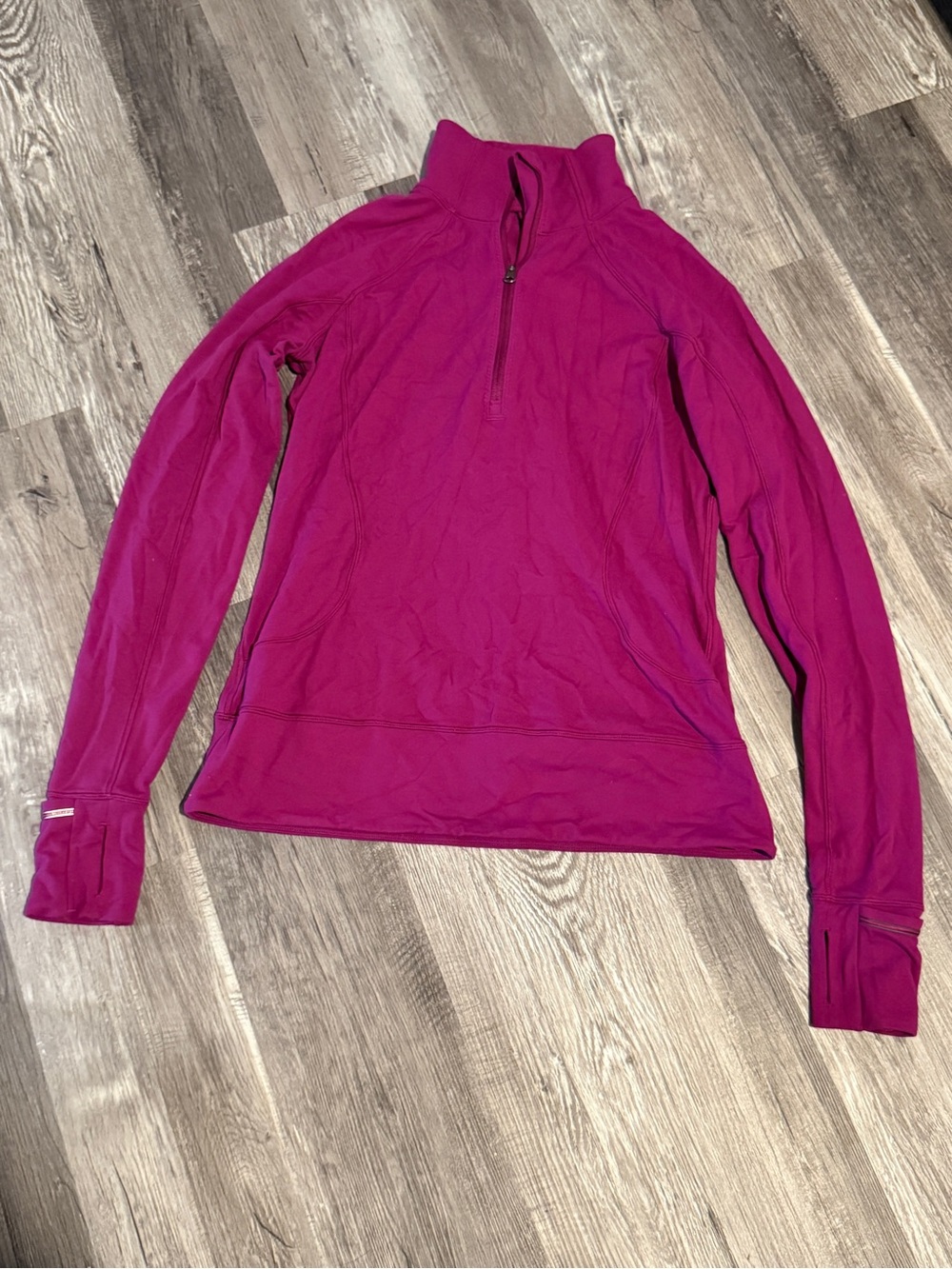 Lululemon | Pleated Back Half-Zip Running Pullover | Magenta | Sz 8